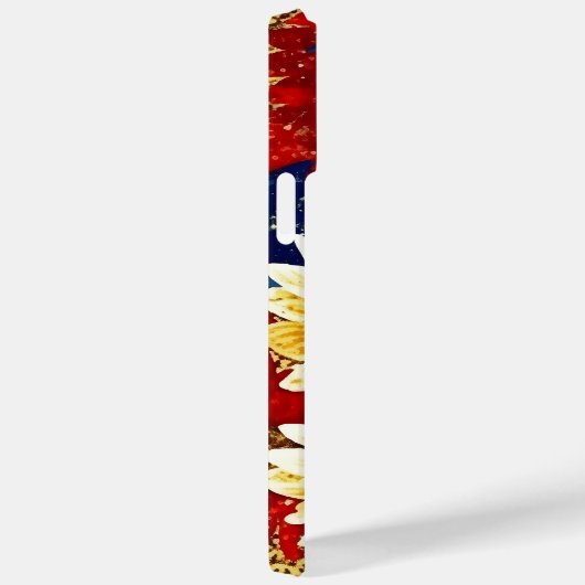 赤青の金ゴールドグリッタールックアメリカンサンフラワー Case-Mate iPhoneケース (裏面 / 右)