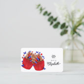 赤青はっきりしたアフリカ系アメリカネイルサロン 名刺 (スタンド正面)