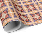 赤青インディゴオレンジ幾何学角デザイン ラッピングペーパー (ロールコーナー)