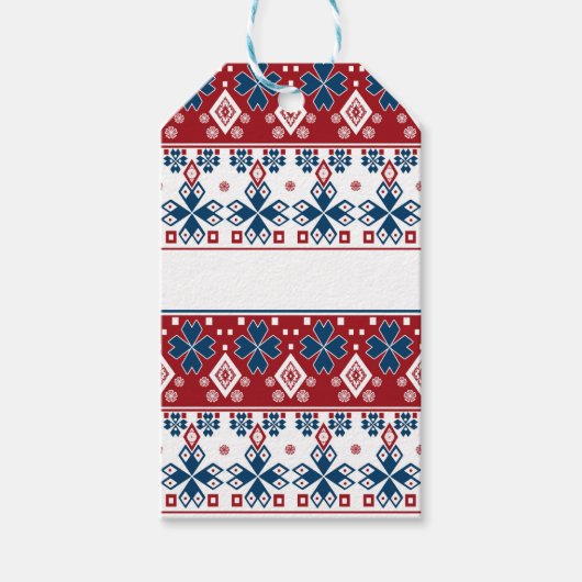 赤青オーナメント ギフトタグ (正面)