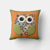 赤青カラフル紫フクロウオレンジグリーン枕 クッション (裏面)