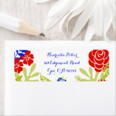 赤青グリーンヴィンテージフローラルパターン ラベル (インサイチュ)