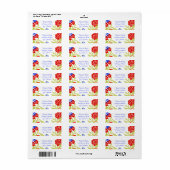 赤青グリーンヴィンテージフローラルパターン ラベル (フルシート)