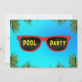 赤青サマーシェード サングラス ビーチ プールパーティー 招待状 (裏面)