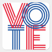 赤青ストライプので投票 スクエアシール (正面)