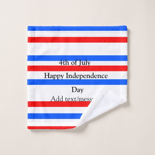 赤青ストライプ色の自立日7月4日 ウォッシュタオル (ウォッシュタオル)