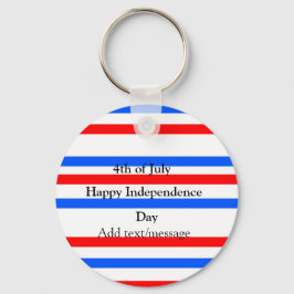 赤青ストライプ色の自立日7月4日 キーホルダー