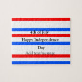 赤青ストライプ色の自立日7月4日 ジグソーパズル (横)