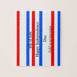 赤青ストライプ色の自立日7月4日 ジグソーパズル