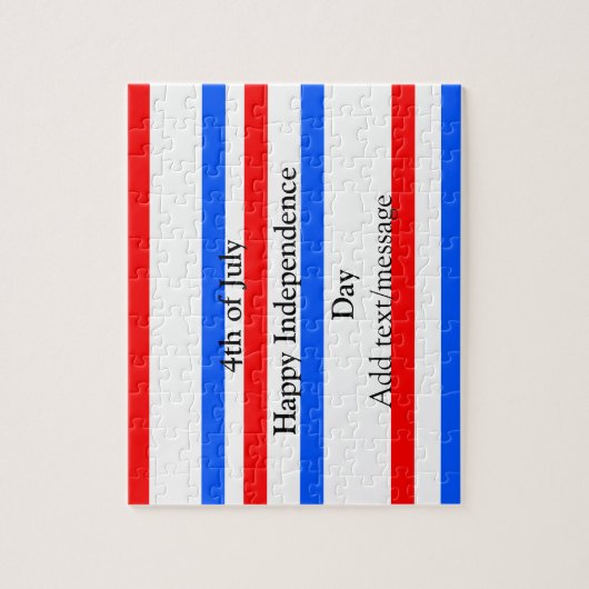 赤青ストライプ色の自立日7月4日 ジグソーパズル (縦)