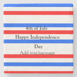 赤青ストライプ色の自立日7月4日 ストーンコースター