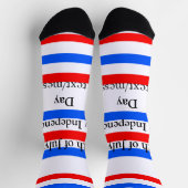 赤青ストライプ色の自立日7月4日 ソックス (上部)