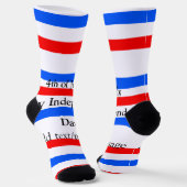 赤青ストライプ色の自立日7月4日 ソックス (傾斜あり)