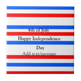 赤青ストライプ色の自立日7月4日 タイル