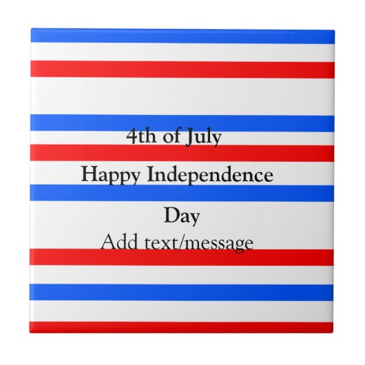 赤青ストライプ色の自立日7月4日 タイル (正面)