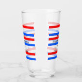 赤青ストライプ色の自立日7月4日 タンブラーグラス (左)