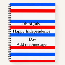 赤青ストライプ色の自立日7月4日 ノートブック