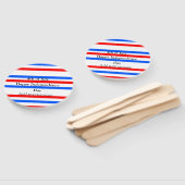 赤青ストライプ色の自立日7月4日 ハンドファン (組立なし)