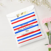 赤青ストライプ色の自立日7月4日 フェイバーバッグ (封をした状態)