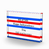 赤青ストライプ色の自立日7月4日 フォトブロック (右)