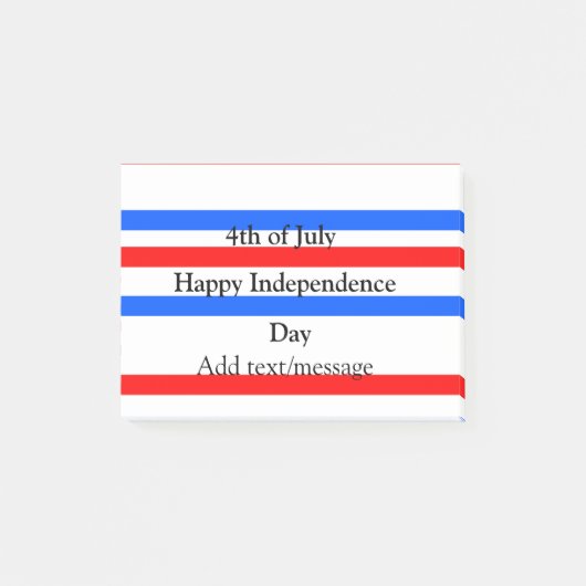 赤青ストライプ色の自立日7月4日 ポストイット (正面)