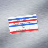 赤青ストライプ色の自立日7月4日 マグネット名刺 (インサイチュ)