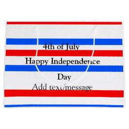 赤青ストライプ色の自立日7月4日 ラージペーパーバッグ