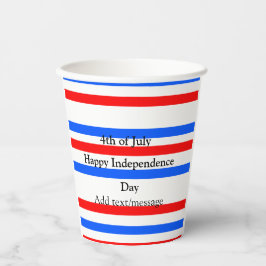 赤青ストライプ色の自立日7月4日 紙コップ