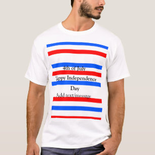 赤青ストライプ色の自立日7月4日 Tシャツ