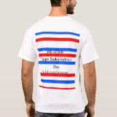 赤青ストライプ色の自立日7月4日 Tシャツ (裏面)