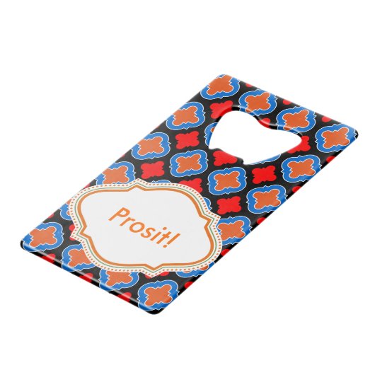 赤青タイル クレジットカード栓抜き (正面アングル)