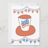 赤青モダン幸せな独立記念日愛国心 招待状 (裏面)