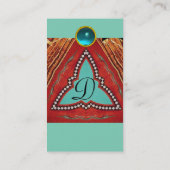 赤青抽象幾何三角形イニシャルマーク 名刺 (裏面)