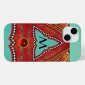 赤青抽象幾何三角形モノグラム Case-Mate iPhoneケース (裏面 (横))