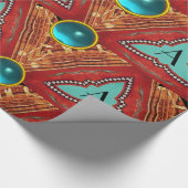 赤青抽象芸術幾何三角形ジェムモノグラム ラッピングペーパー (角)