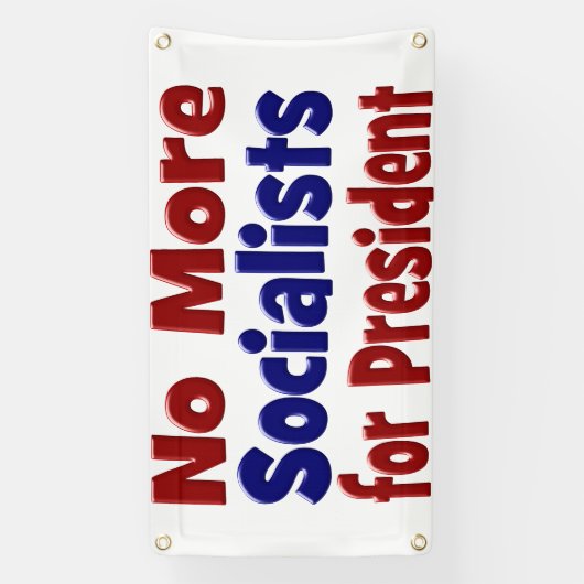 赤青文字大統領向け社会主義者は不在 横断幕 (縦)