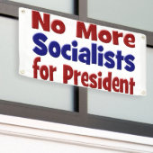 赤青文字大統領向け社会主義者は不在 横断幕 (ビルの外側)