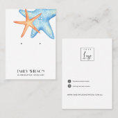 赤青星魚水中競技スタッドイヤリングディスプレイ 名刺 (正面/裏面)