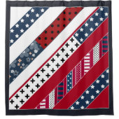 赤青白の国民愛国的背景。 シャワーカーテン (正面)