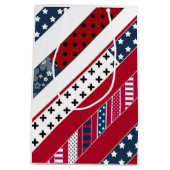 赤青白の国民愛国的背景。 ミディアムペーパーバッグ (裏面)