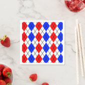 赤青白ダイヤアーガイルンパターンデザイン スタンダードカクテルナプキン (インサイチュ)