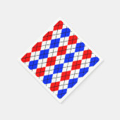 赤青白ダイヤアーガイルンパターンデザイン スタンダードカクテルナプキン (角)