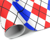 赤青白ダイヤアーガイルンパターンデザイン ラッピングペーパー (ロールコーナー)