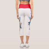 赤青白愛国心3Dの花 カプリレギンス (裏面)