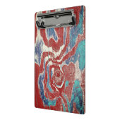 赤青素朴白の木目ノットテクスチャ ミニクリップボード (アングル2)