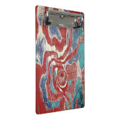 赤青素朴白の木目ノットテクスチャ ミニクリップボード (アングル)