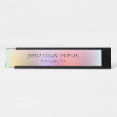 赤青紫緑黄色のカラフルテンプレート デスクネームプレート (正面)