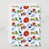 赤青緑の夏の花のベビーシャワー 招待状 (裏面)