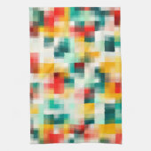 赤青緑黄白色抽象芸術パターン キッチンタオル (縦)