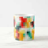 赤青緑黄白色抽象芸術パターン コーヒーマグカップ (中央)
